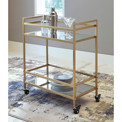 Kailman - Gold Finish - Bar Cart-Washburn's Home Furnishings