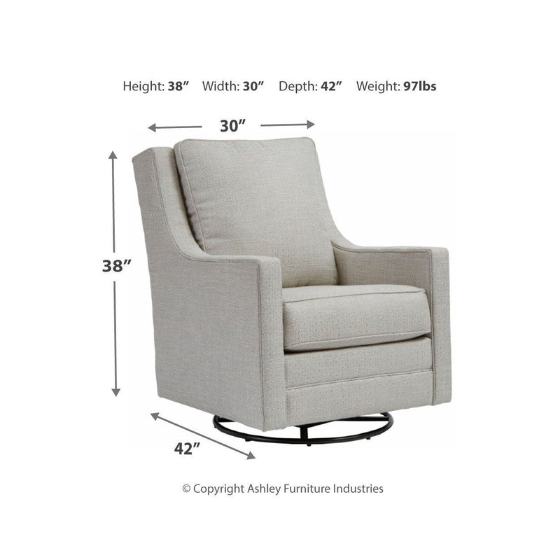 Kambria - Frost - Swivel Glider Accent Chair-Washburn's Home Furnishings