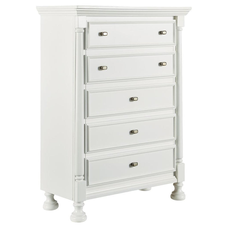 Kaslyn - White - Five Drawer Chest-Washburn's Home Furnishings