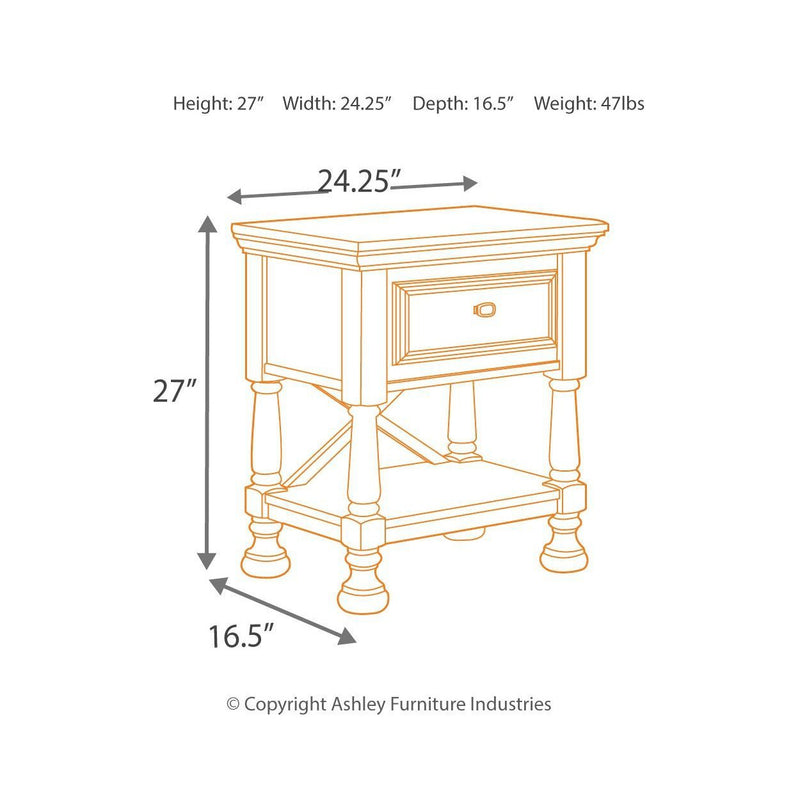 Kaslyn - White - One Drawer Night Stand-Washburn's Home Furnishings