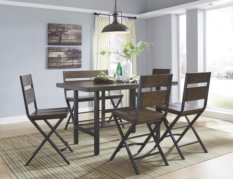 Kavara - Medium Brown - Double Barstool (1/cn)-Washburn's Home Furnishings