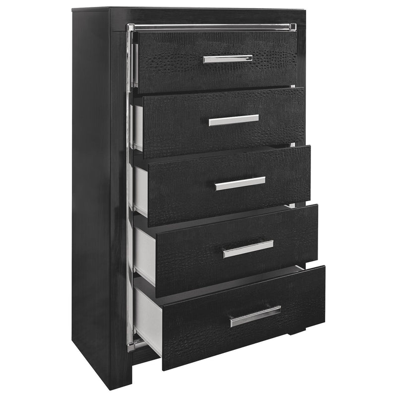 Kaydell - Black - Five Drawer Chest-Washburn's Home Furnishings