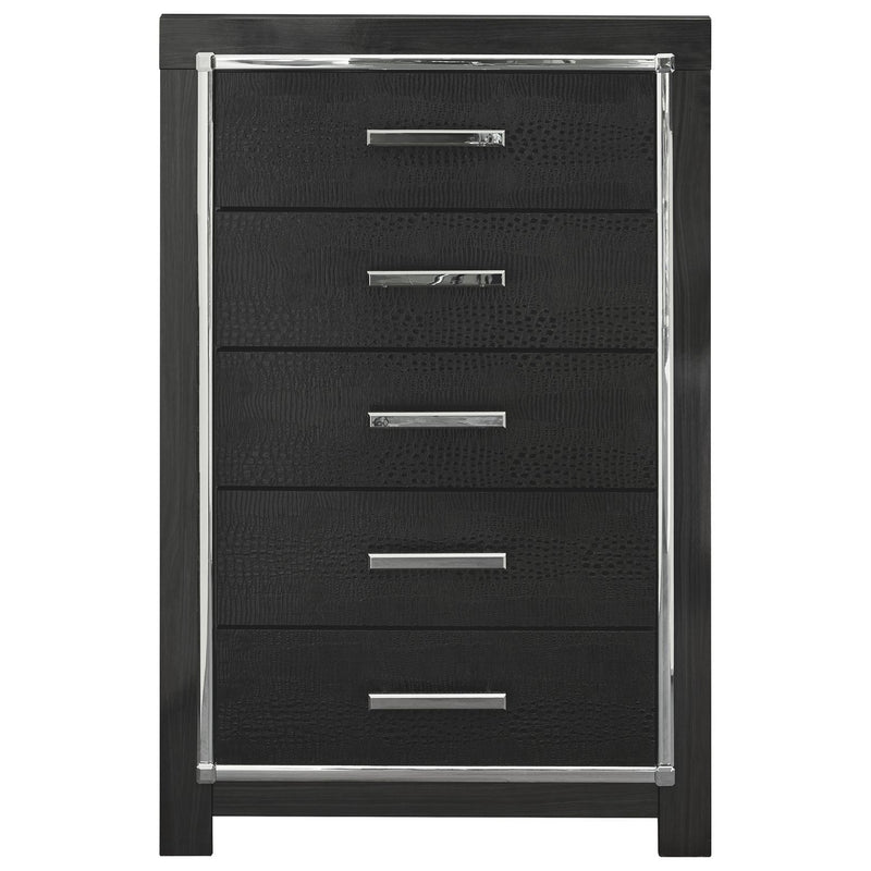 Kaydell - Black - Five Drawer Chest-Washburn's Home Furnishings