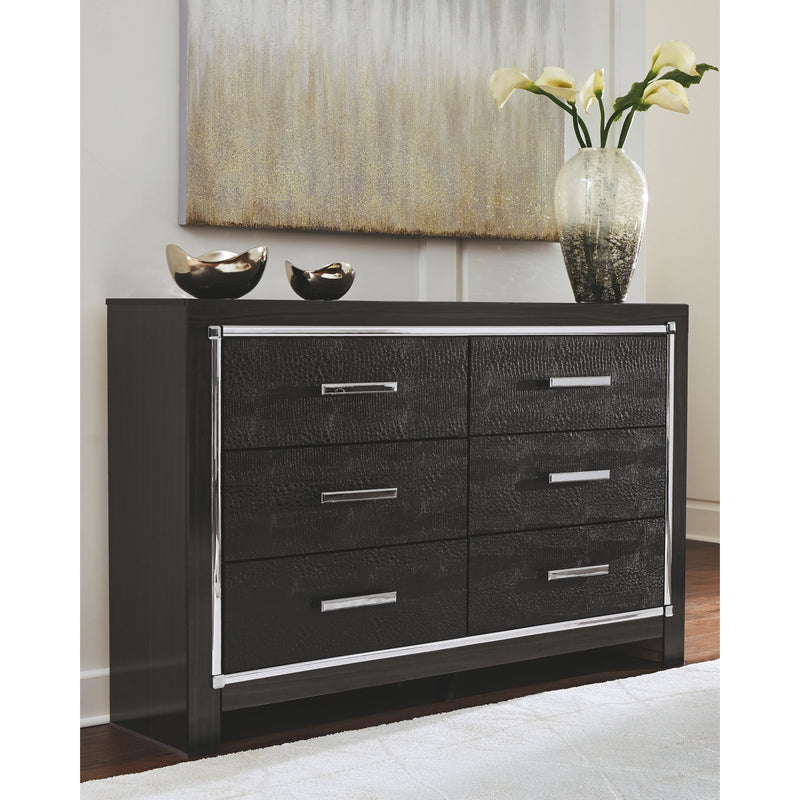 Kaydell - Black - Six Drawer Dresser-Washburn's Home Furnishings