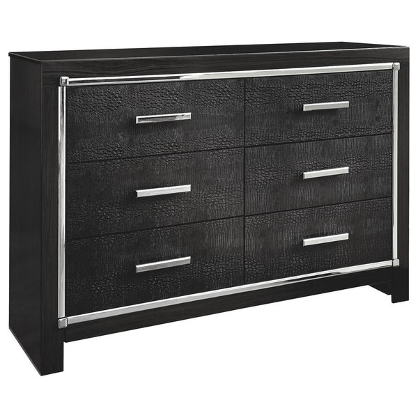 Kaydell - Black - Six Drawer Dresser-Washburn's Home Furnishings