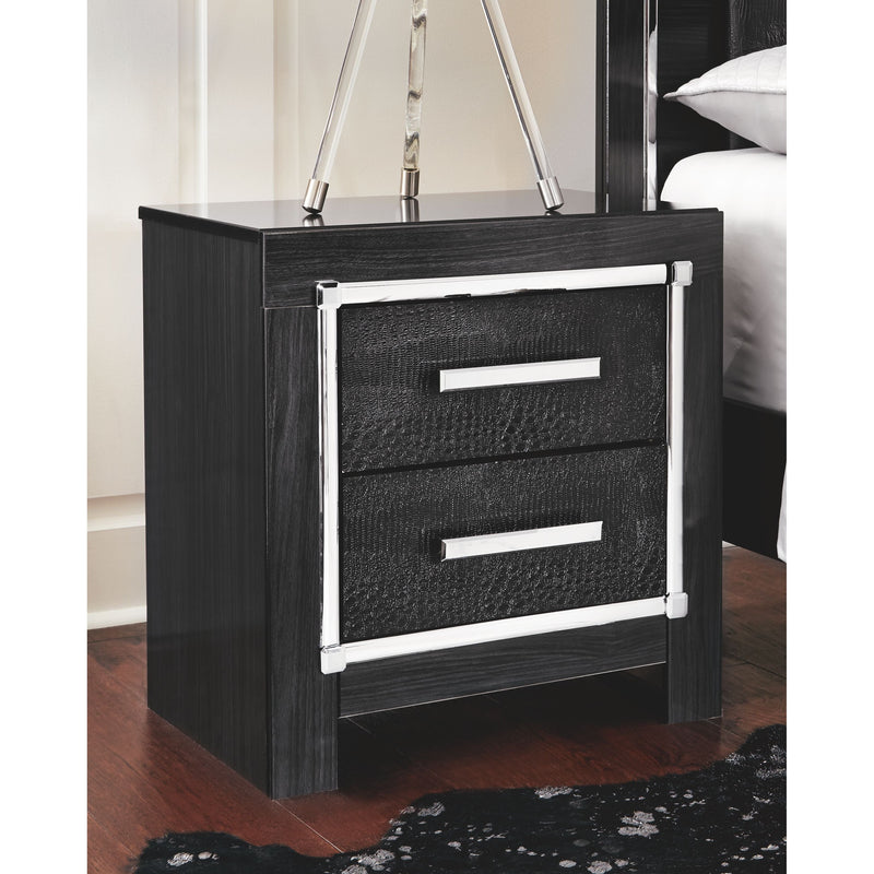 Kaydell - Black - Two Drawer Night Stand-Washburn's Home Furnishings