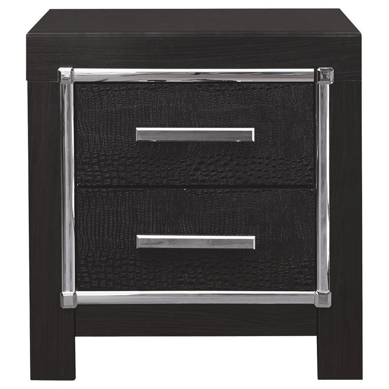 Kaydell - Black - Two Drawer Night Stand-Washburn's Home Furnishings