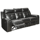 Kempten - Black - Reclining Sofa-Washburn's Home Furnishings