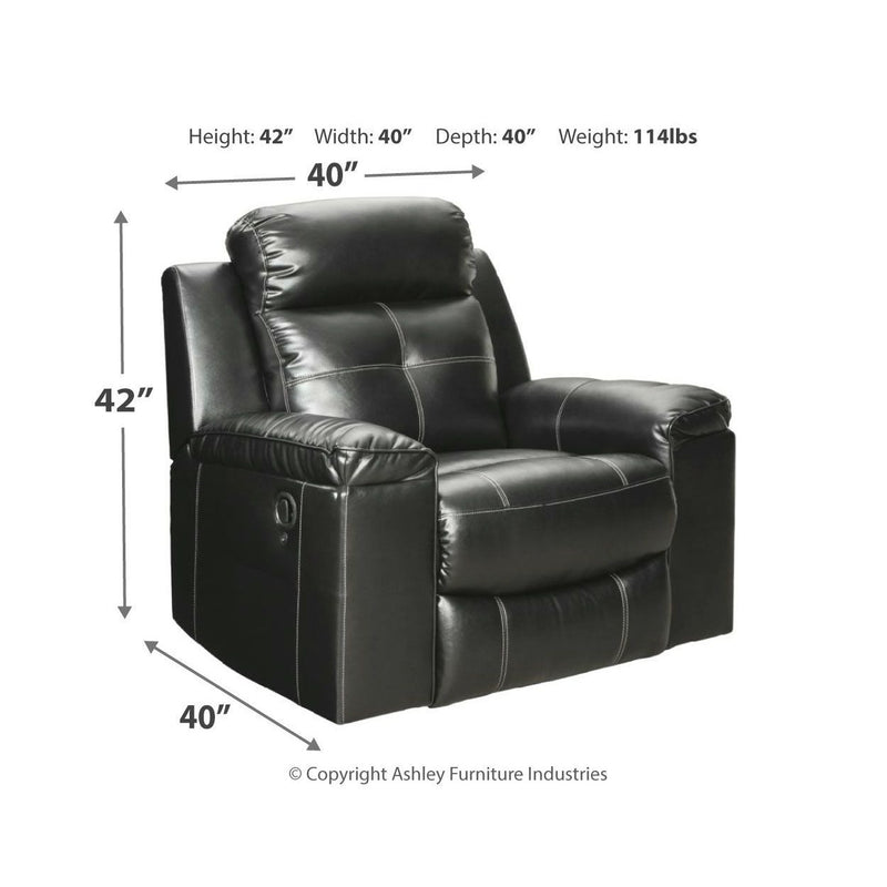 Kempten - Black - Rocker Recliner-Washburn's Home Furnishings