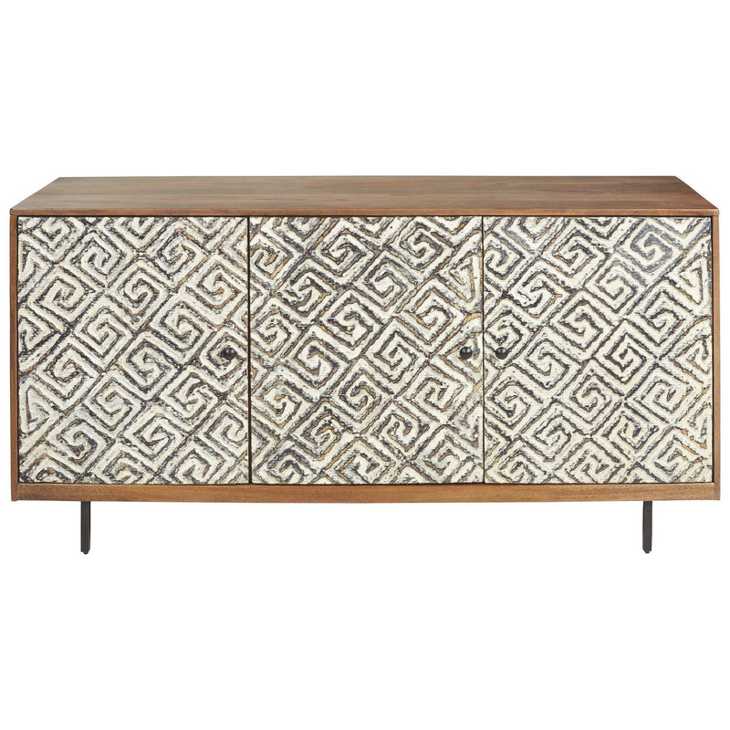 Kerrings - Brown/black/white - Accent Cabinet-Washburn's Home Furnishings