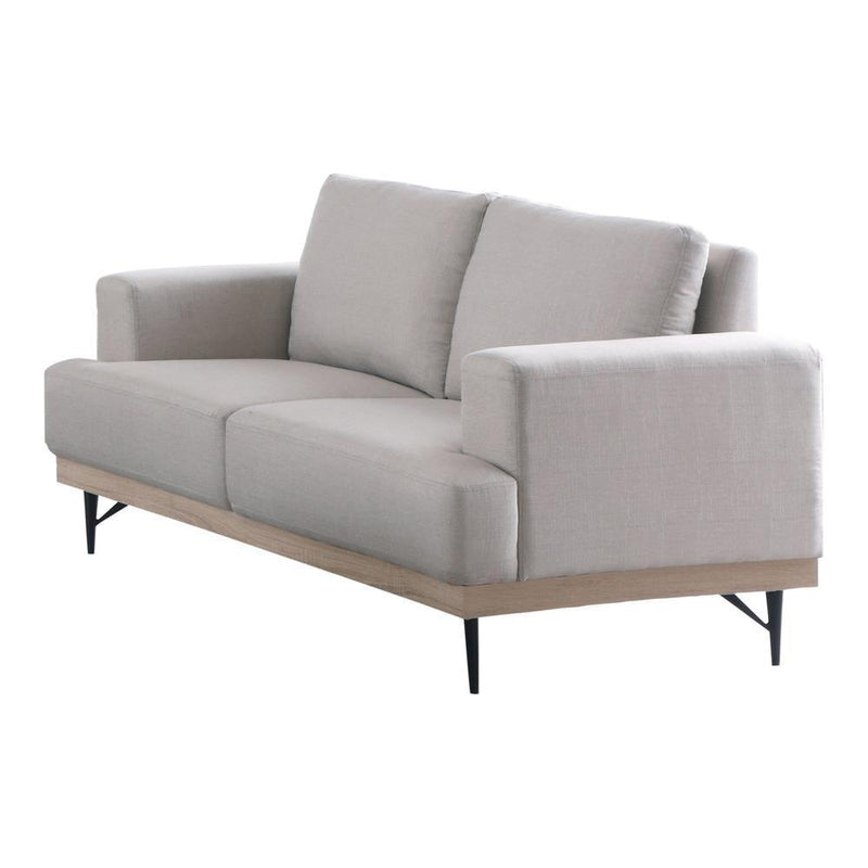 Kester - Recessed Track Arm Loveseat - Beige-Washburn's Home Furnishings