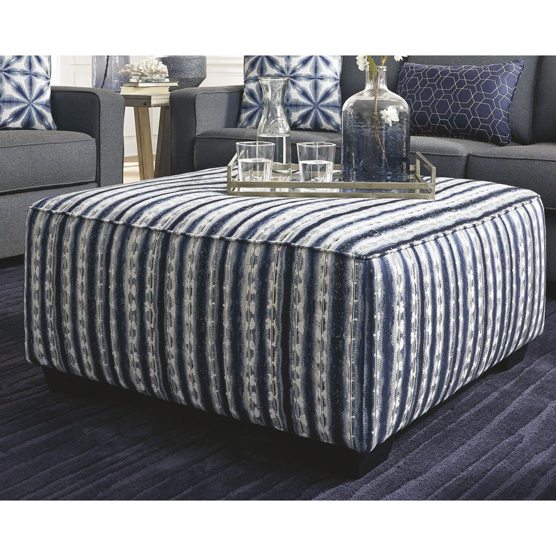 Kiessel - Indigo - Oversized Accent Ottoman-Washburn's Home Furnishings