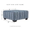 Kiessel - Indigo - Oversized Accent Ottoman-Washburn's Home Furnishings