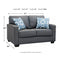 Kiessel - Steel - Loveseat-Washburn's Home Furnishings