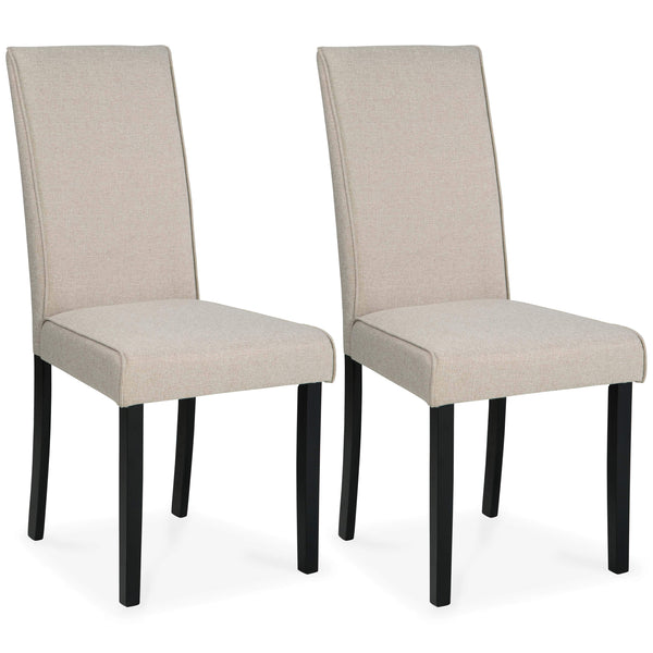 Kimonte - Dark Brown/beige - Dining Chair (set Of 2)-Washburn's Home Furnishings