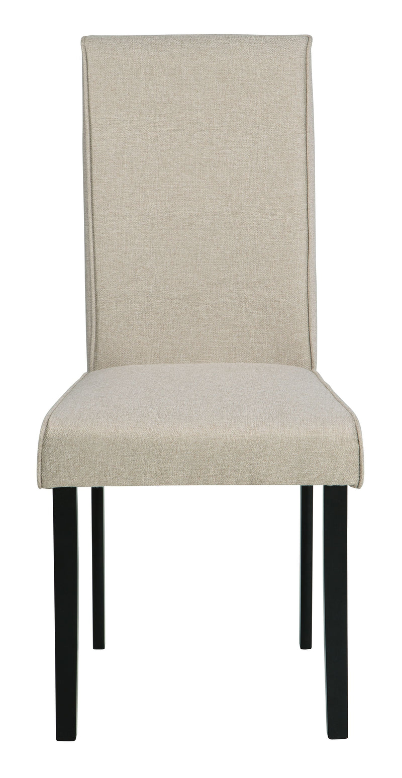 Kimonte - Dark Brown/beige - Dining Uph Side Chair (2/cn)-Washburn's Home Furnishings