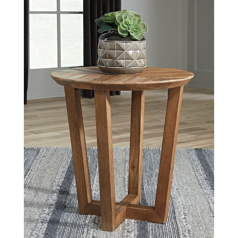 Kinnshee Round End Table-Washburn's Home Furnishings