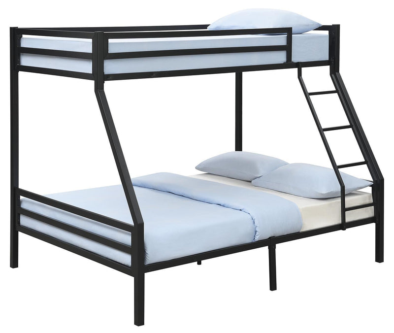 Kinsey - Bunk Twin Over Full Bed With Ladder - Black-Washburn's Home Furnishings