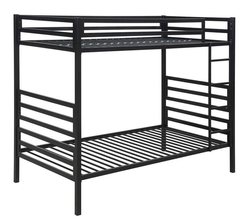 Kinsey - Bunk Twin Over Twin Bed With Ladder - Black-Washburn's Home Furnishings