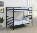 Kinsey - Bunk Twin Over Twin Bed With Ladder - Black-Washburn's Home Furnishings