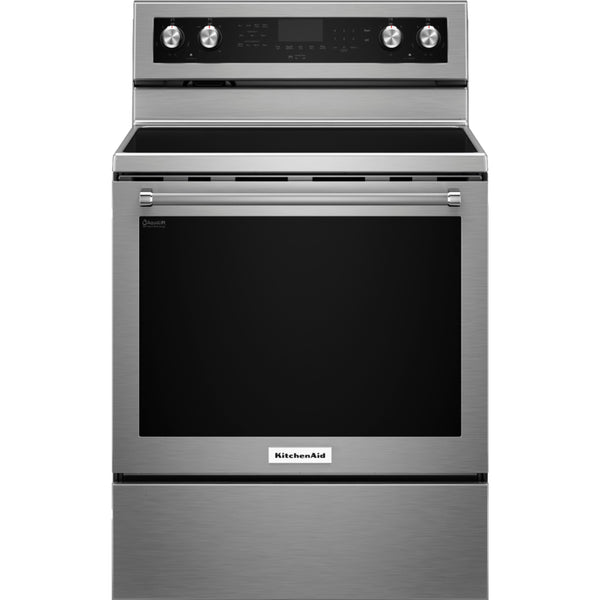 KitchenAid Freestanding Electric Convection Range - Stainless Steel-Washburn's Home Furnishings