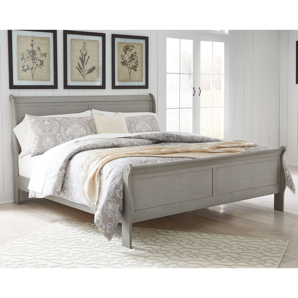 Kordasky - Dark Gray - King Sleigh Bed-Washburn's Home Furnishings