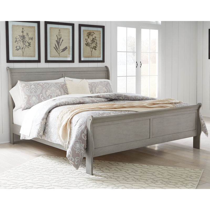 Kordasky - Dark Gray - King Sleigh Bed-Washburn's Home Furnishings