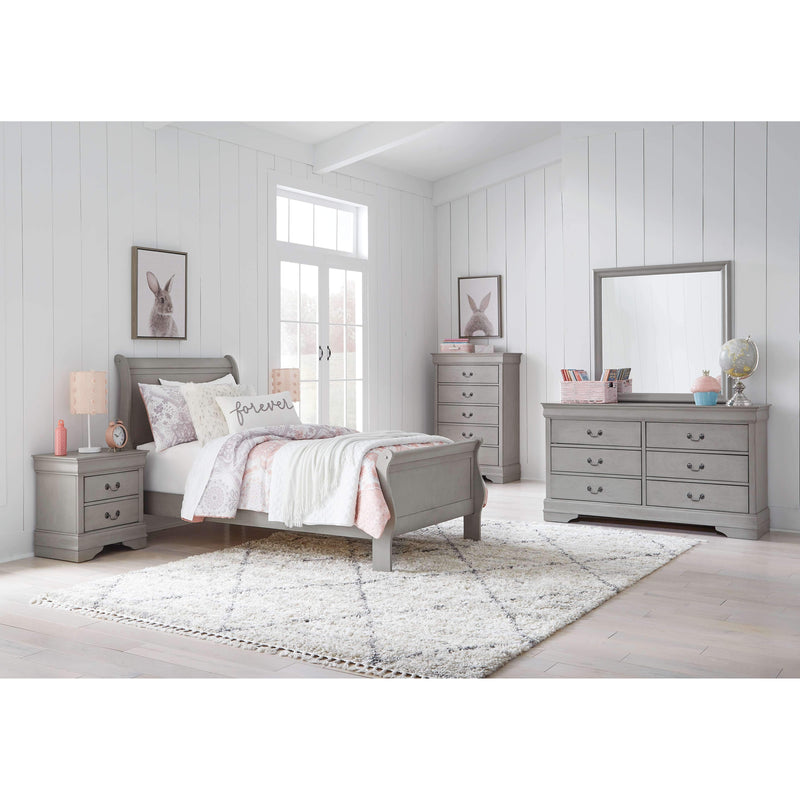 Kordasky - Dark Gray - Twin Sleigh Bed-Washburn's Home Furnishings