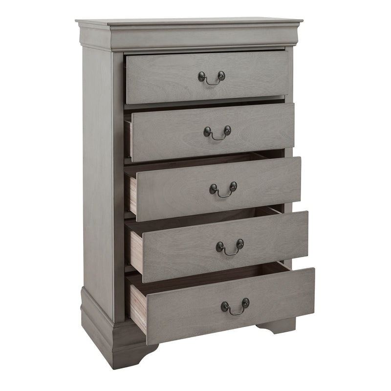 Kordasky - Gray - Five Drawer Chest-Washburn's Home Furnishings