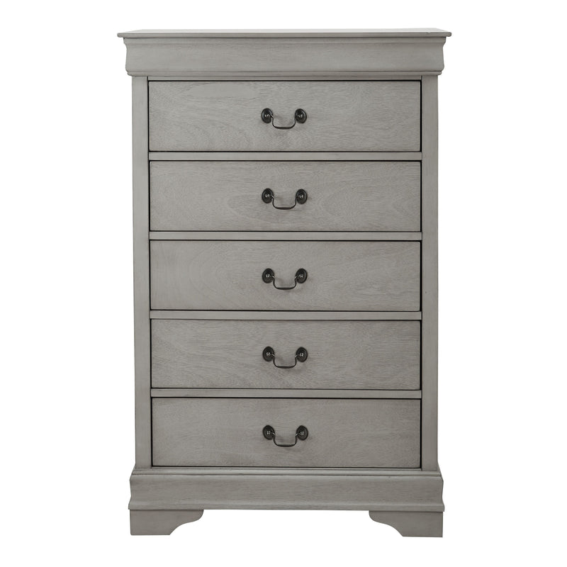 Kordasky - Gray - Five Drawer Chest-Washburn's Home Furnishings