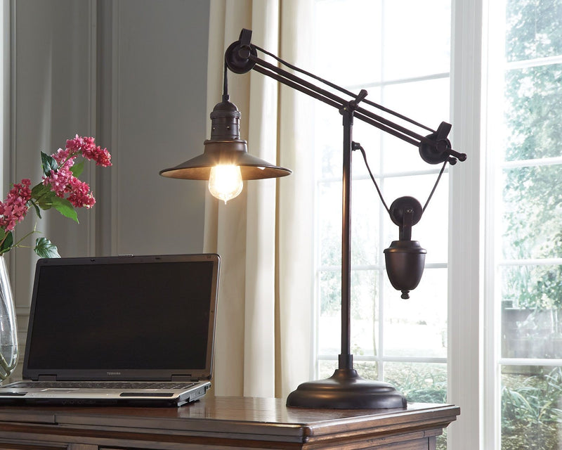 Kylen - Bronze Finish - Metal Desk Lamp (1/cn)-Washburn's Home Furnishings