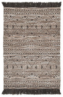 Kylin - Taupe/charcoal/white - Medium Rug-Washburn's Home Furnishings