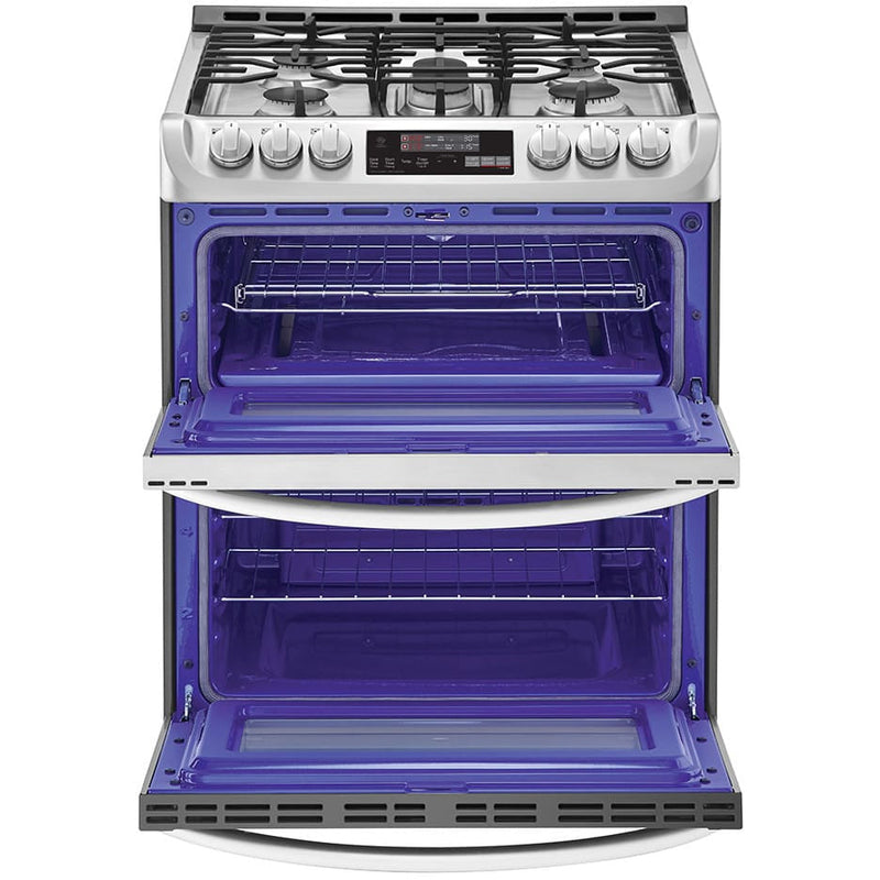 LG 6.9 cu. ft. Smart Double Oven Slide In Gas Range with ProBake Convection and Wi-Fi in Stainless Steel-Washburn's Home Furnishings