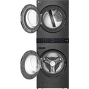 LG Front Load Wash Tower in Black Stainless-Washburn's Home Furnishings