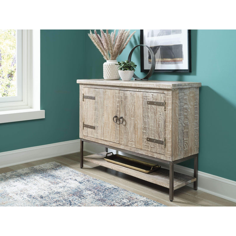 Laddford - Whitewash - Accent Cabinet - 2-shelves-Washburn's Home Furnishings