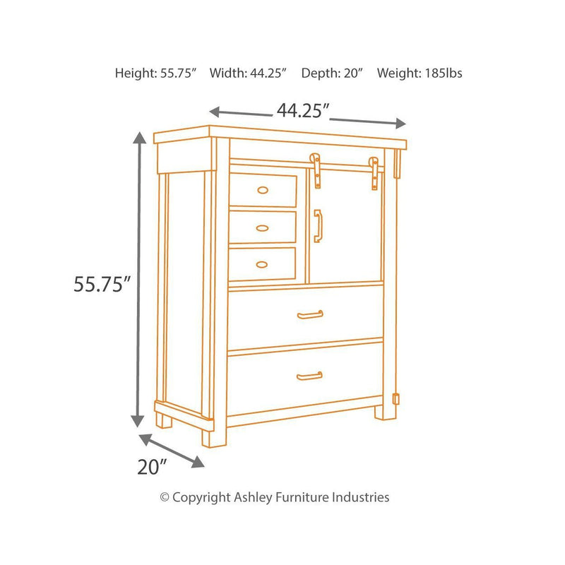 Lakeleigh - Brown Dark - Five Drawer Chest-Washburn's Home Furnishings