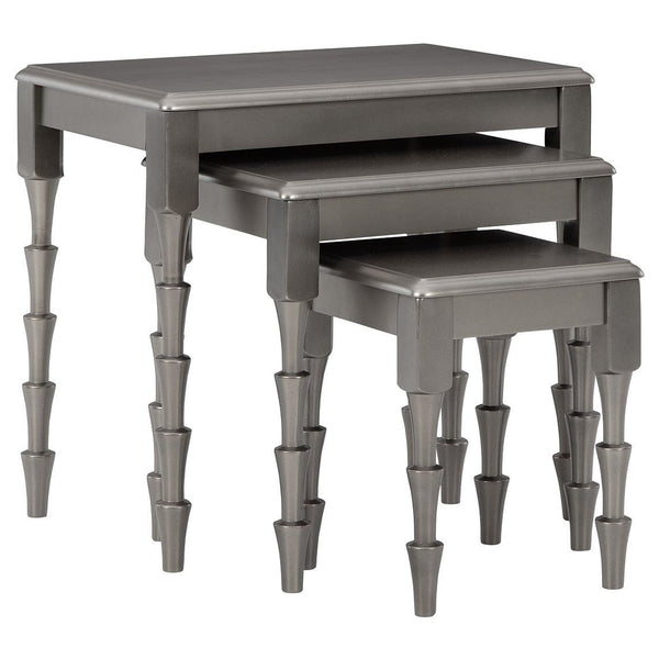 Larkendale - Metallic Gray - Accent Table Set (3/cn)-Washburn's Home Furnishings