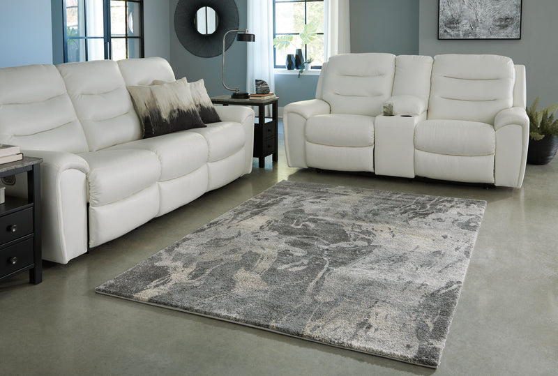 Larobin - Charcoal/beige/gray - Large Rug-Washburn's Home Furnishings