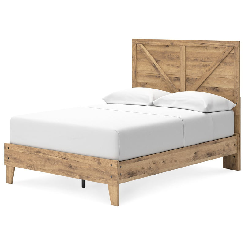 Larstin - Brown - Full Crossbuck Panel Platform Bed-Washburn's Home Furnishings