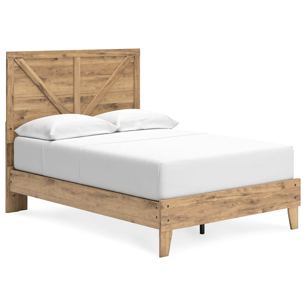 Larstin - Brown - Full Crossbuck Panel Platform Bed-Washburn's Home Furnishings