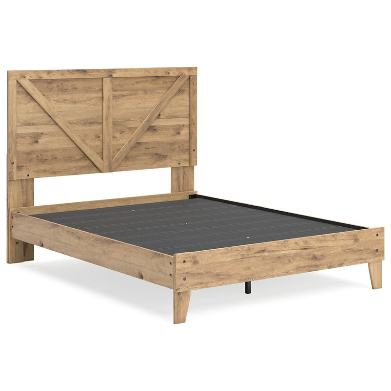 Larstin - Brown - Queen Crossbuck Panel Platform Bed-Washburn's Home Furnishings