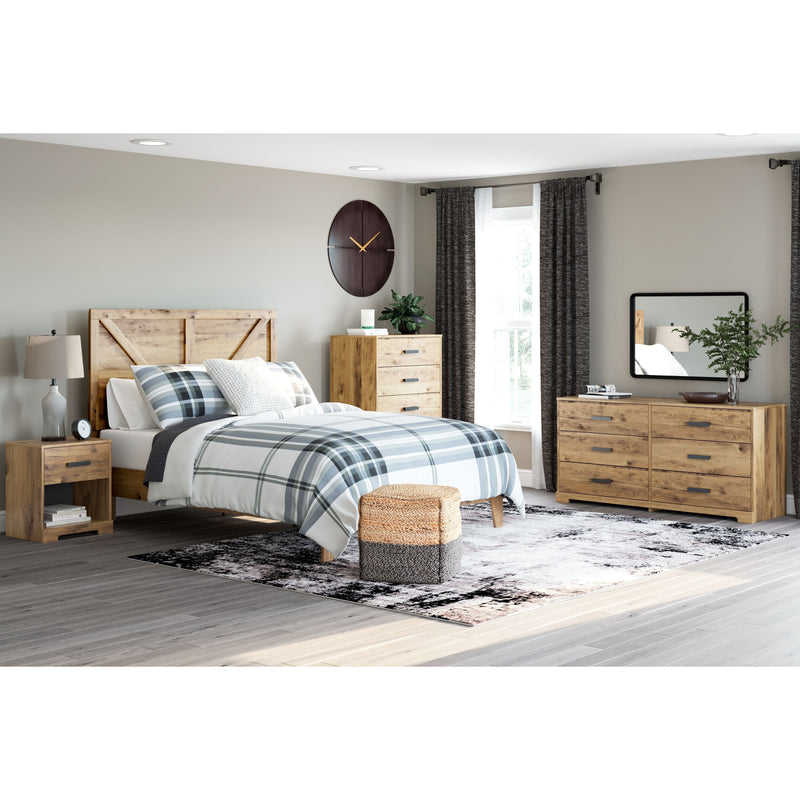 Larstin - Brown - Queen Crossbuck Panel Platform Bed-Washburn's Home Furnishings