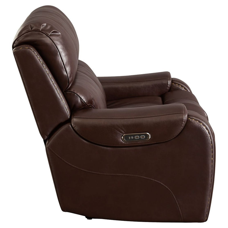 Latimer - Brown - Pwr Rec Loveseat/adj Headrest-Washburn's Home Furnishings