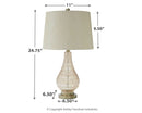 Latoya - Beige - Glass Table Lamp (1/cn)-Washburn's Home Furnishings