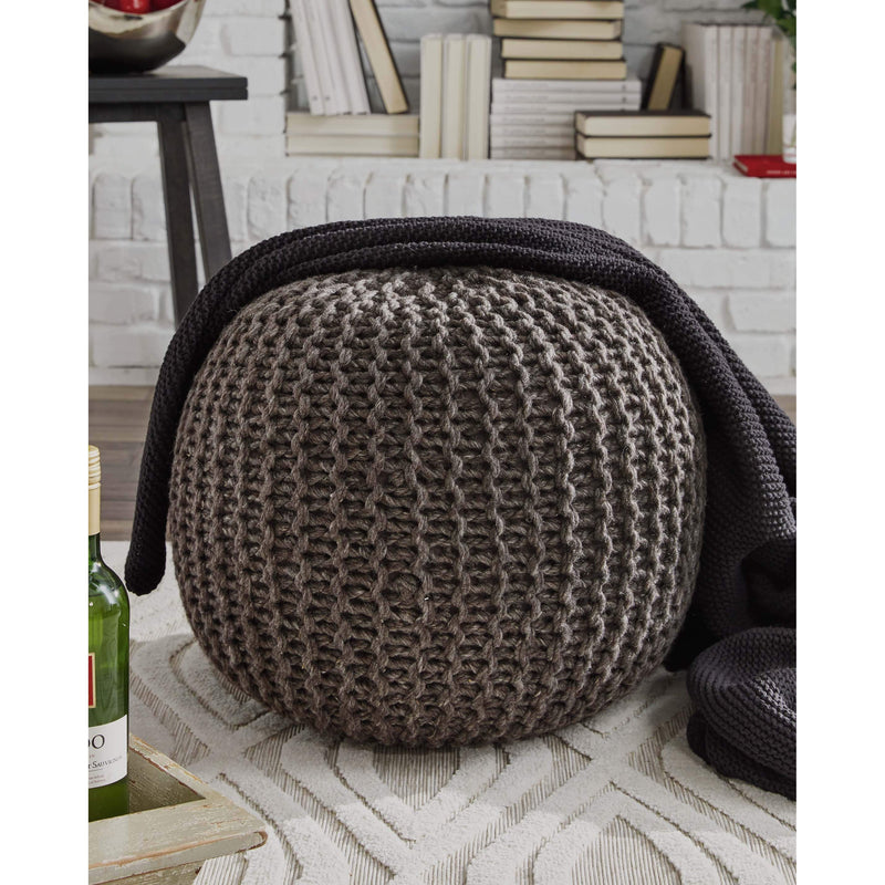 Latricia - Charcoal - Pouf-Washburn's Home Furnishings