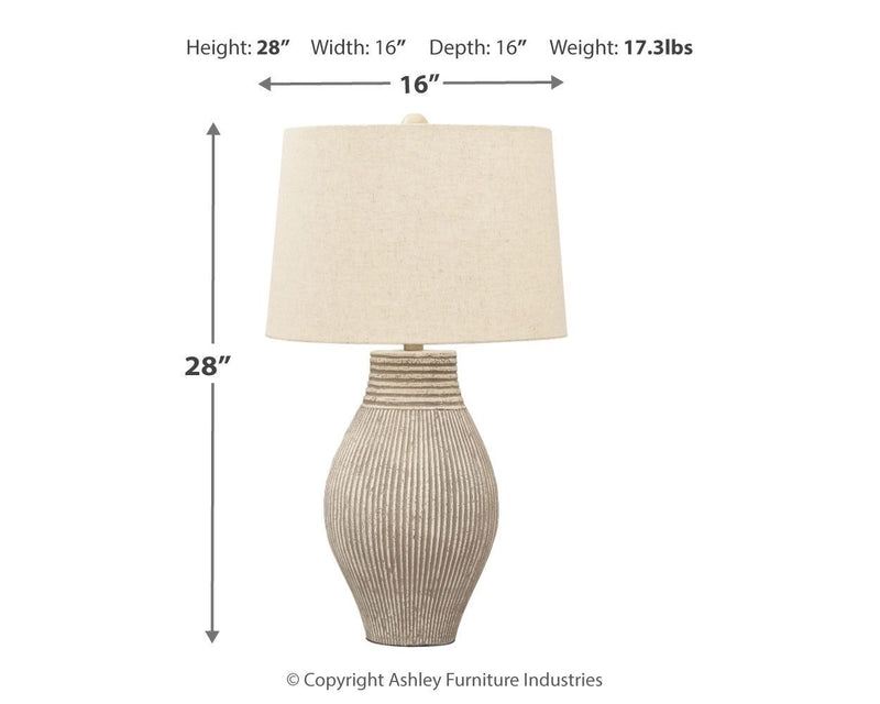 Layal - Black - Paper Table Lamp (1/cn)-Washburn's Home Furnishings