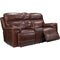 Leather Italia Fresno Loveseat W/ Power Headrests in Brown-Washburn's Home Furnishings