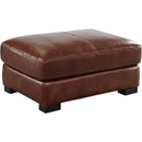 Leather Italia Randall Ottoman in Chestnut-Washburn's Home Furnishings