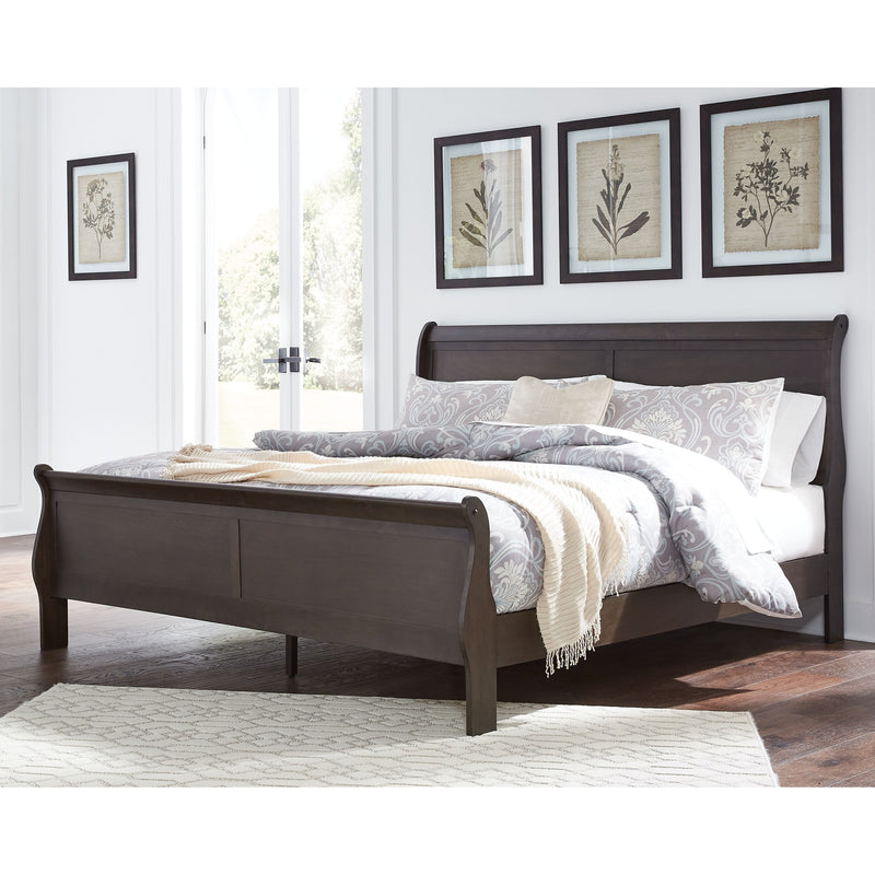 Leewarden - Dark Brown - King Sleigh Bed-Washburn's Home Furnishings