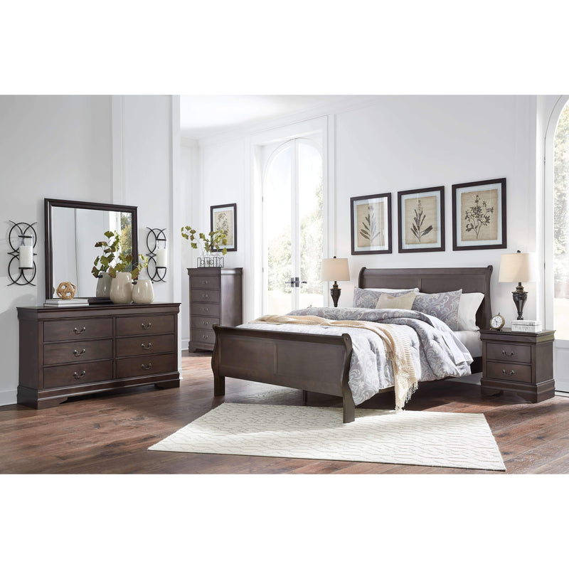 Leewarden - Dark Brown - Queen Sleigh Bed-Washburn's Home Furnishings